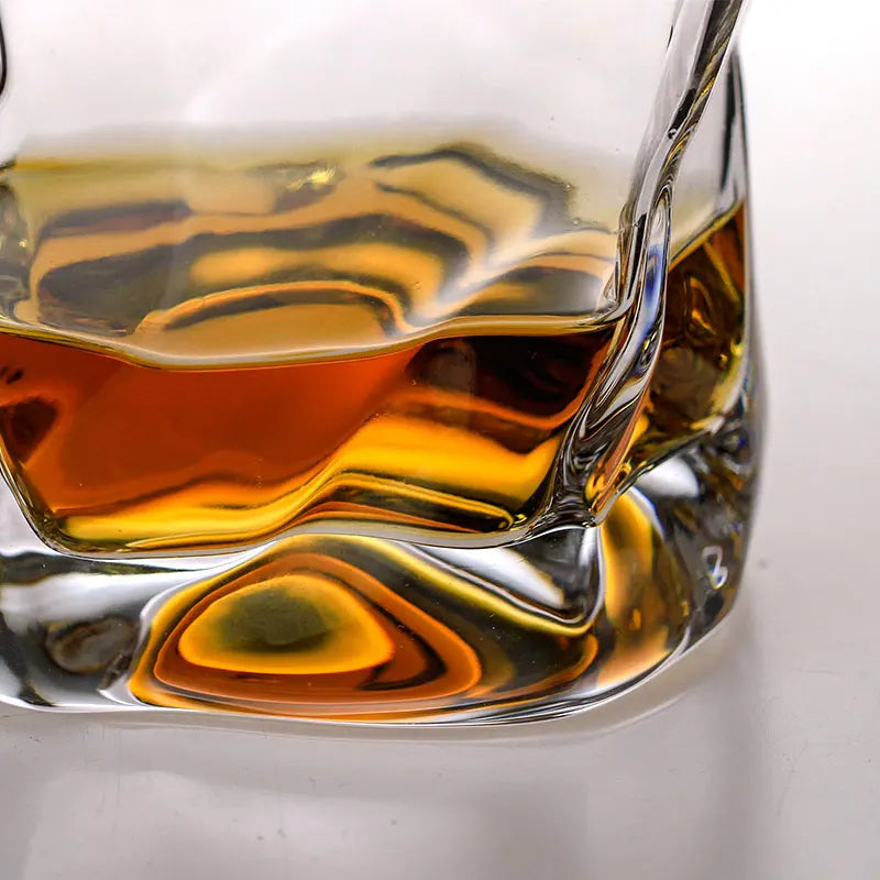 Chamvin Japanese Edo Designer Crumple Paper Irregular Shape Crystal Wine Spirit XO Brandy Cup Whisky glass