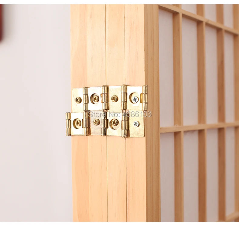 Japanese Tavern Folding and Moving Solid Wood Screen Partition Porch Fashion White Non-Woven Fabrics Divider Curtain For Home
