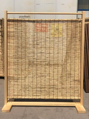 Chinese Style Natural Reed Folding Wood Room Screens Partition Porch Outdoor Divider for Hotel Coffee/Tea Room Decoration