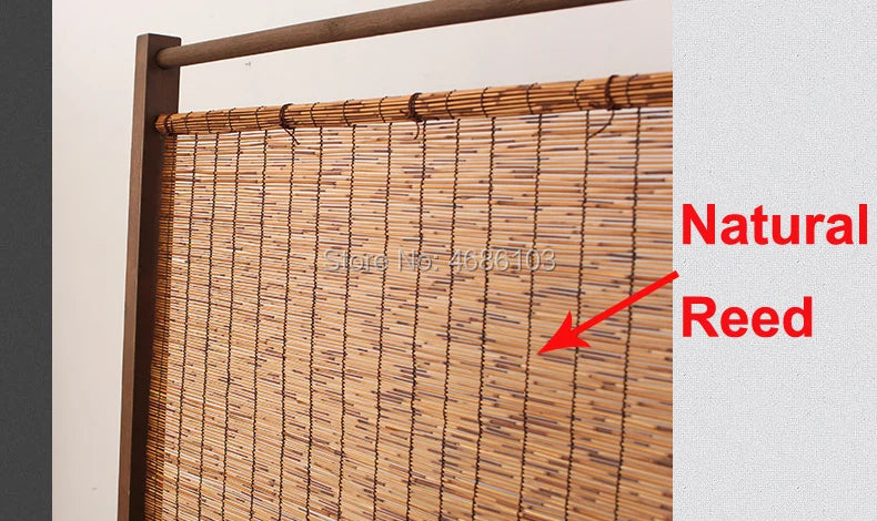 Chinese Style Natural Reed Folding Wood Room Screens Partition Porch Outdoor Divider for Hotel Coffee/Tea Room Decoration