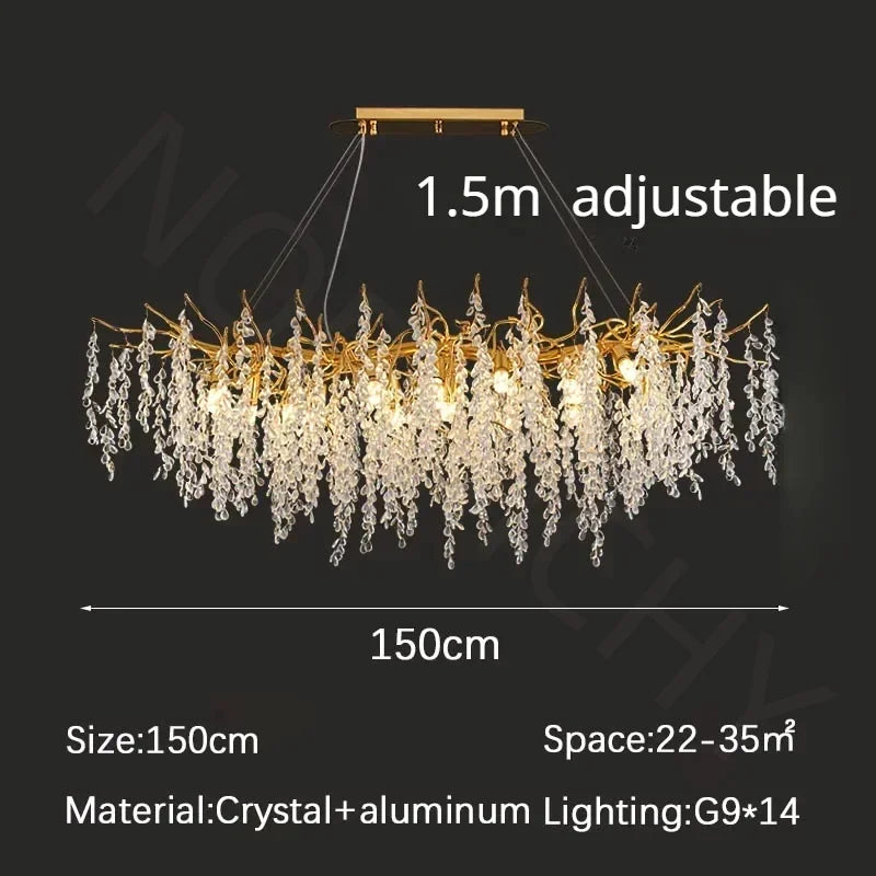 Branch-shaped Crystal Chandelier Living Room Art Home Decoration Indoor Loft Bedroom Ceiling Modern Luxury LED Chandelier Lustre