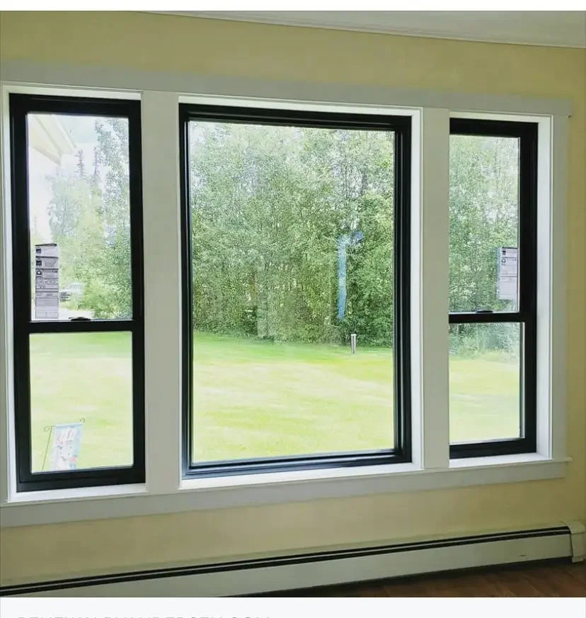 Aluminum Horizontal Tempered Tilt and Turn Windproof Double Glass Window Awning Windows with Screen Glazed Casement Windows