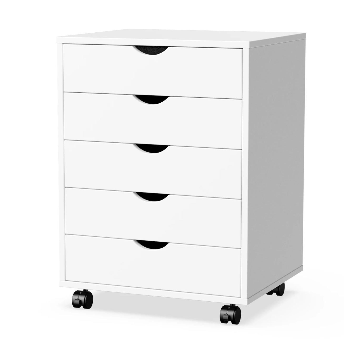 JHK Wood Cabinet For Living Room With 5 Drawers Waterproof Surface Storage Organizer Easy To Move Display Of Furniture