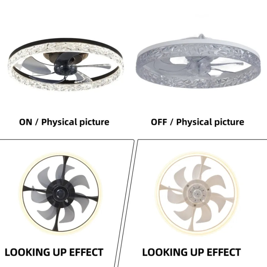 Modern Ceiling Fan With Light Remote Control Dimmable 6 Speeds DC Motor Low Noise LED Ceiling Fans Lamp For Living Room Bedroom