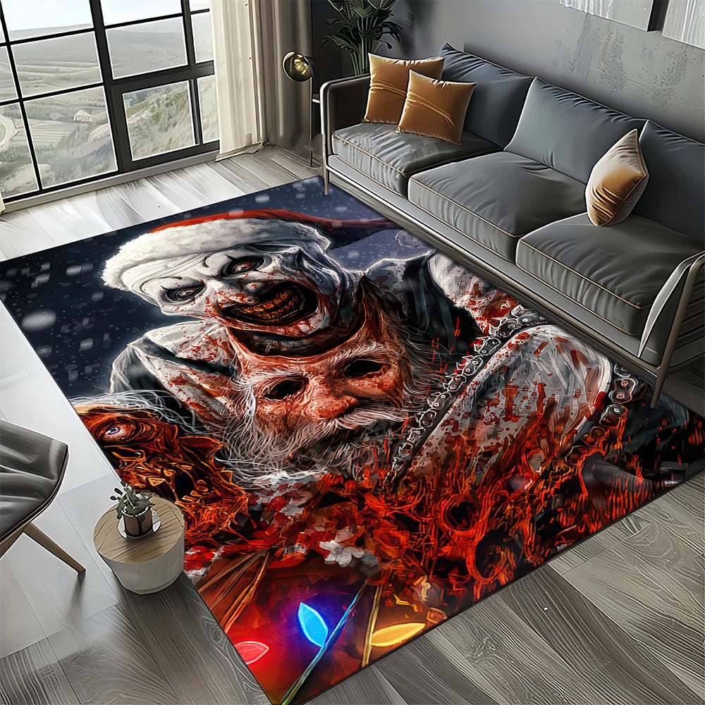 27 Style Terrifier Horror Movie Halloween Gift Area Rug Carpet for Living Room Bedroom Home Decor,kids Non-slip for Sofa Doormat