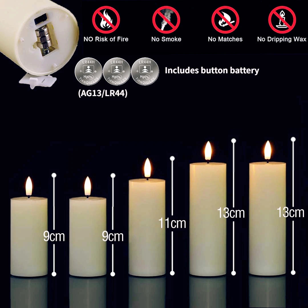 6-120PCS Led Candles Bulk Flickering Flameless Candles Battery Operated Fake Pillar Candle Wedding Birthday Party Decor Concert