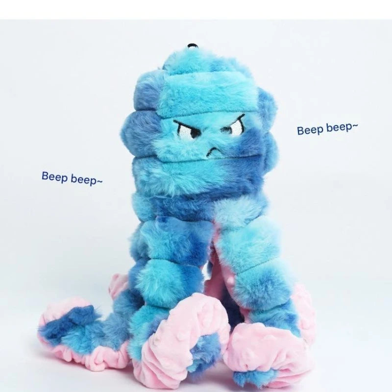 Squeaky Crinkle Octopus Dog Toy Interactive Bite-Resistant Plush for Large Small Dogs Stress Relief
