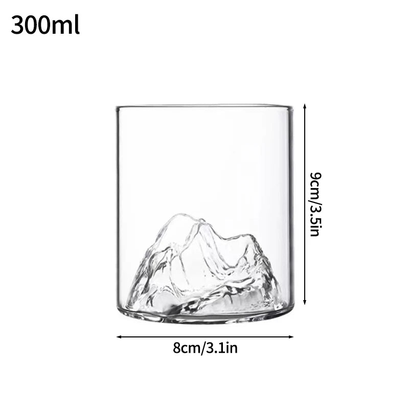 1/2pcs Glass Cup Mountain Whiskey Glass Transparent Beer Water Cup Milk Coffee Mug Tea Juice Drink Cup Bar Kitchen Drinkware