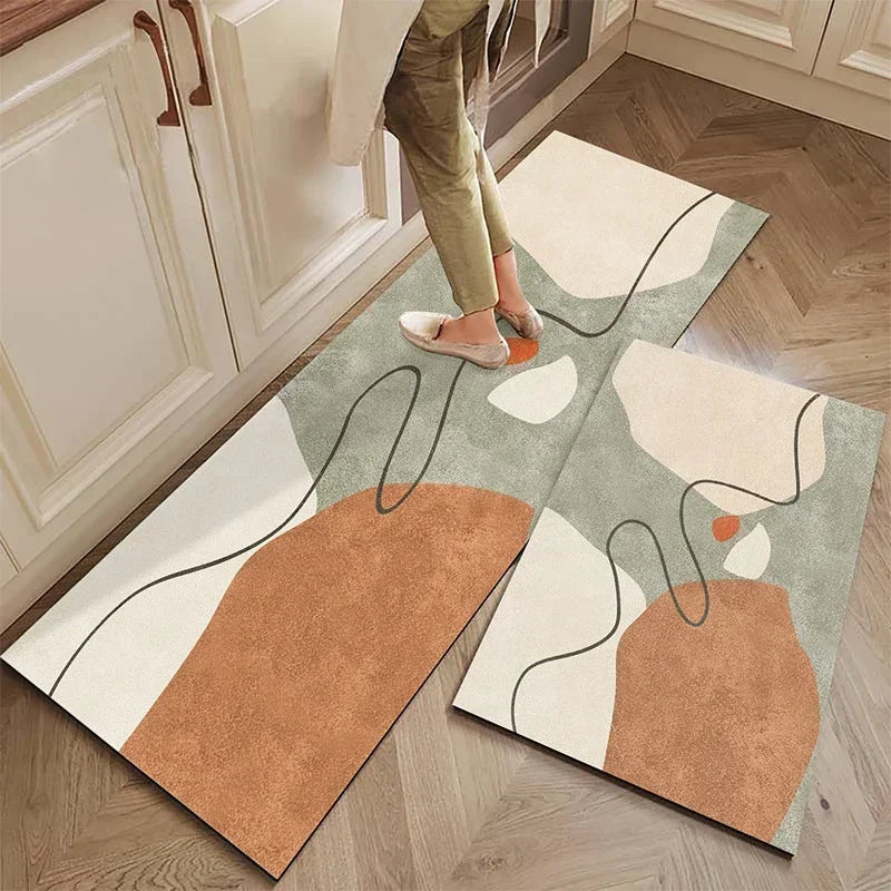 Kitchen Pvc Mat Waterproof Carpet Non-slip Leather Floor Mats Oil-proof Long Area Rug Home Decoration Alfombra De Cocina 주방 깔개