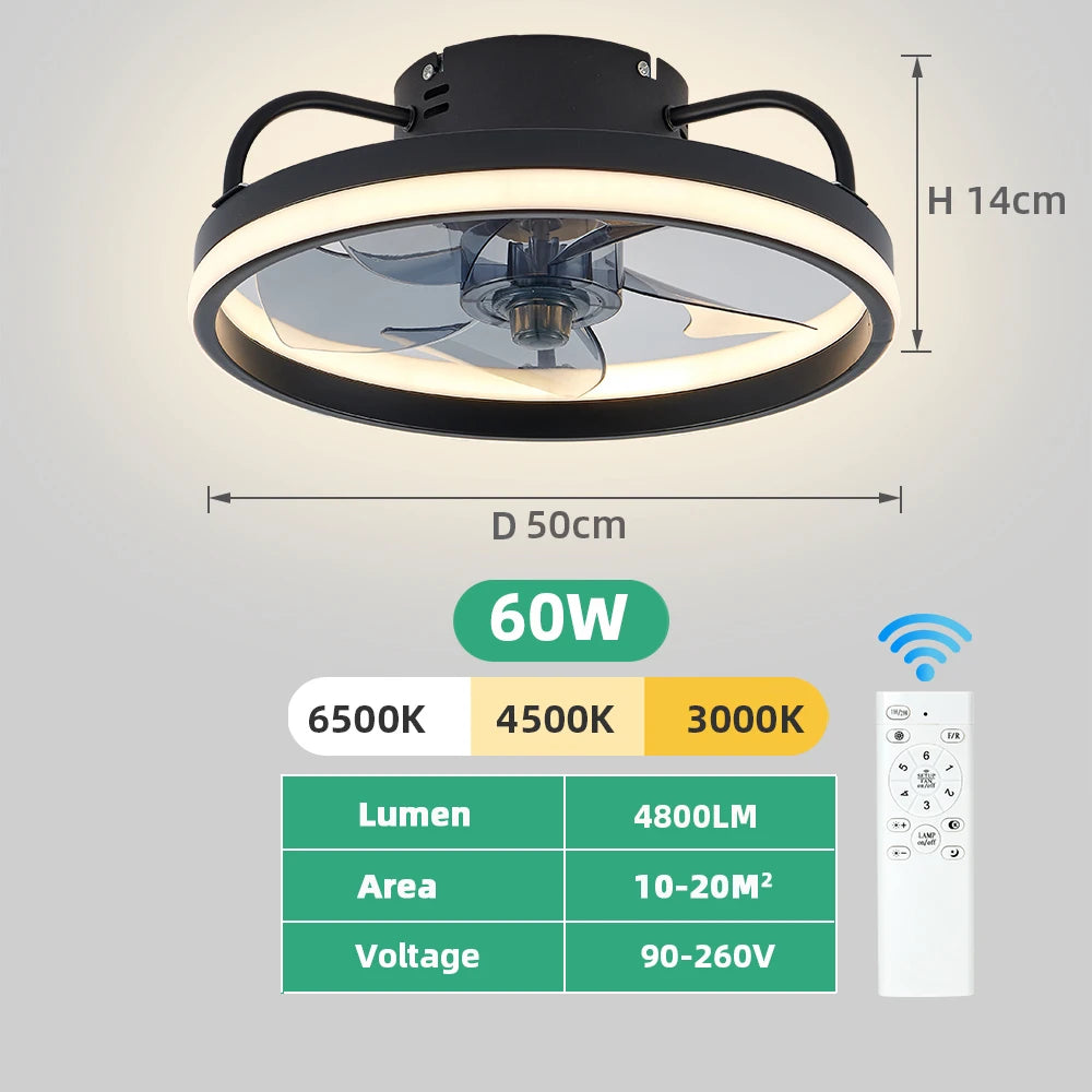 Ceiling Fans With Remote Control and Light LED Lamp Fan Smart Silent Ceiling Fans For Bedroom Living Room Decor Ceiling Lamp