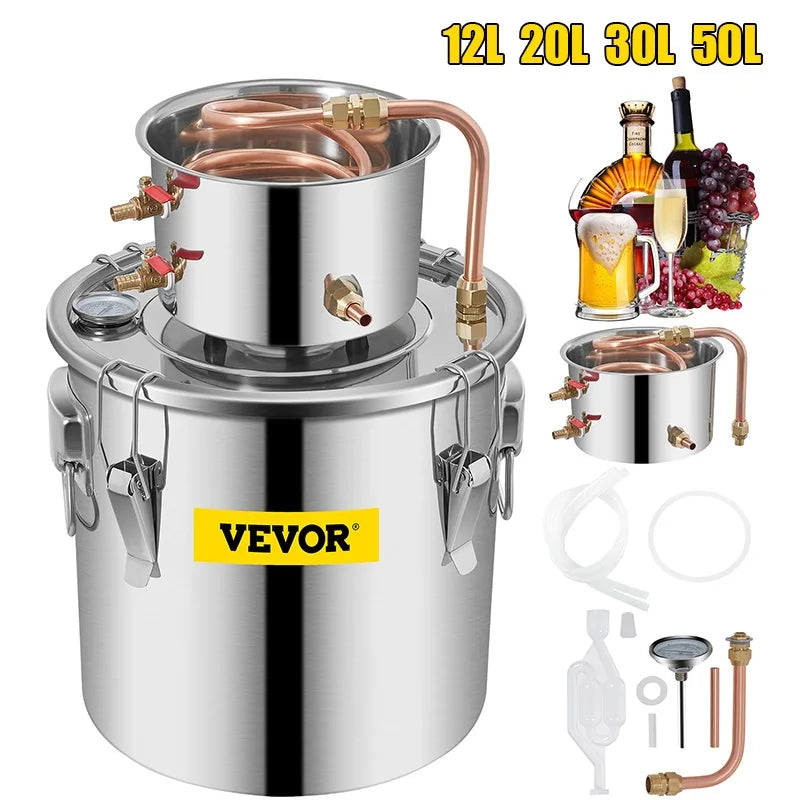 SucceBuy 3 5 8 Gal Alcohol Distiller Machine Moonshine Apparatus Beer Brewing Equipment Wine Dispenser Kit for Home Appliance