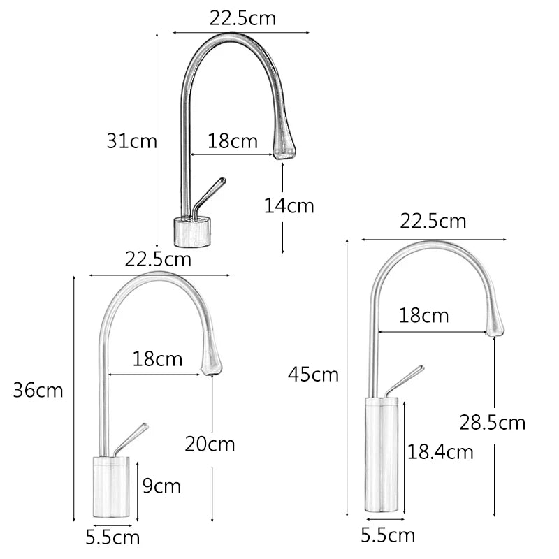 Brushed Golden Brass Art Basin Faucet Bathroom Washbasin Hot Cold Tap 360 Swivel Waterfall Gold Tall Model Mixer Deck Mounted