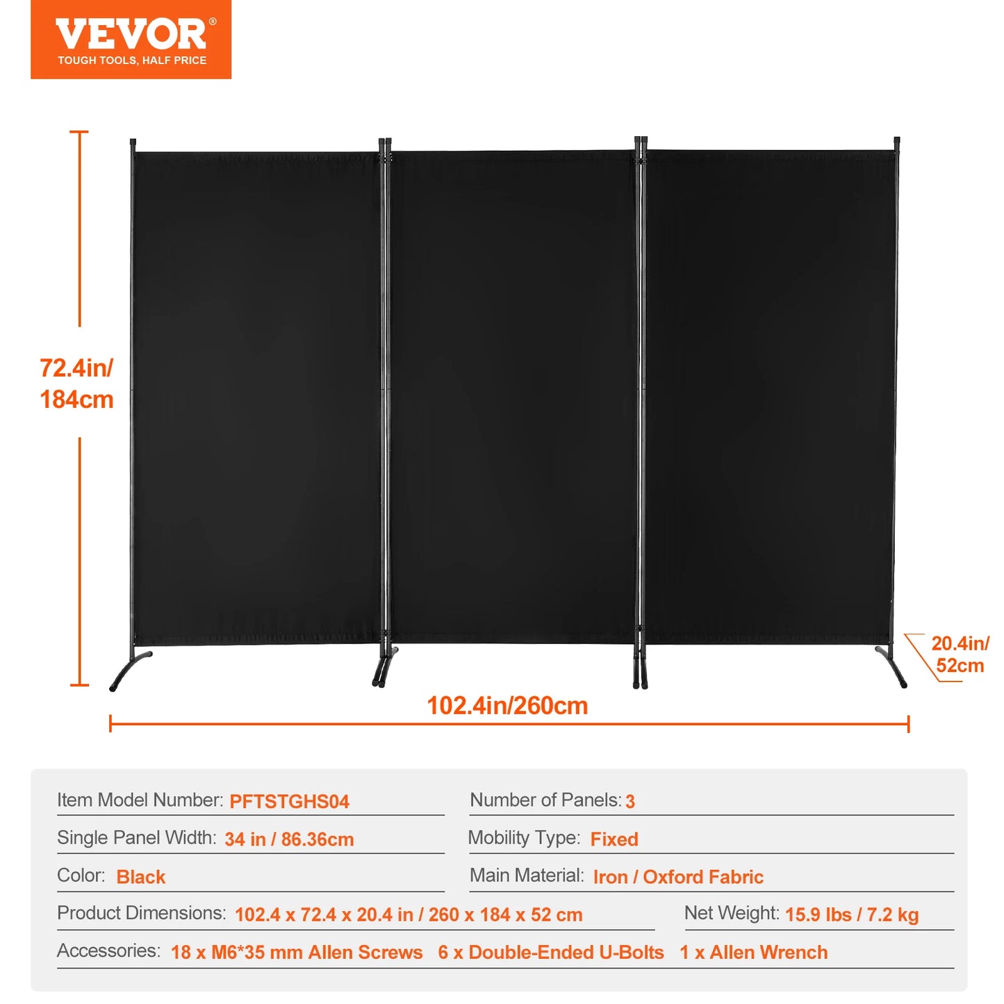 Succe Buy 3/4 Panel Room Divider Folding Privacy Screen and Portable Freestanding Room Partition for Office Bedroom Study Hotel