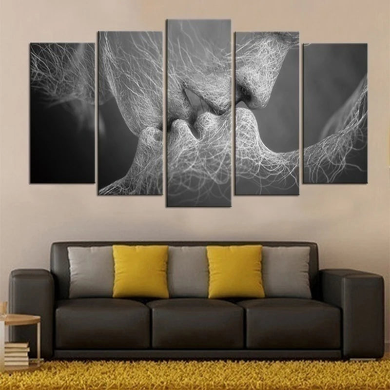 World Map Canvas Painting Flowers Landscape 5 Panel Poster Living Room Bedroom Decoration Art Prints Home Decor Wall Pictures