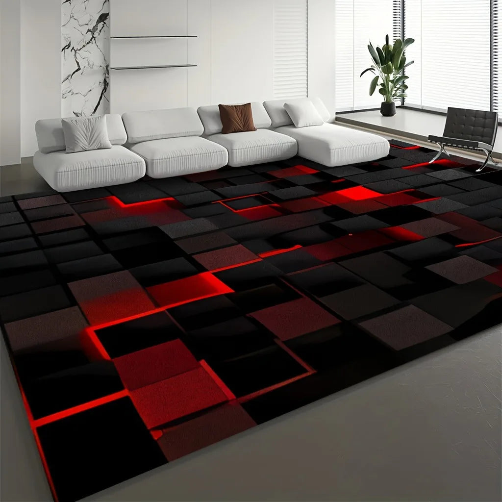 3D Visual Geometry Art Carpet Soft Flannel Rug Washable And Anti-Slip Personalized Gifts Birthday Gifts Home Decor Carpets