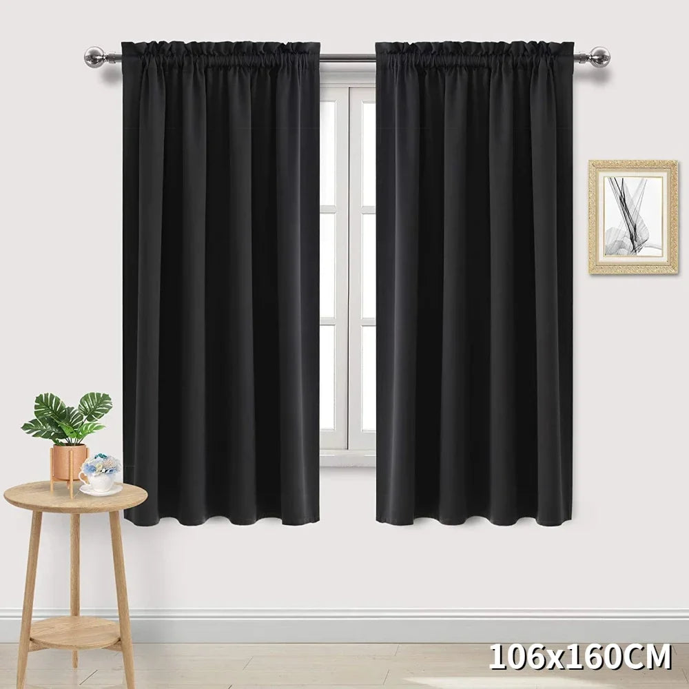 1 Panel Blackout Curtains Light Reducing Thermal Insulated Grommet Black Out Curtains Panels Drapes for Living Room Bedroom