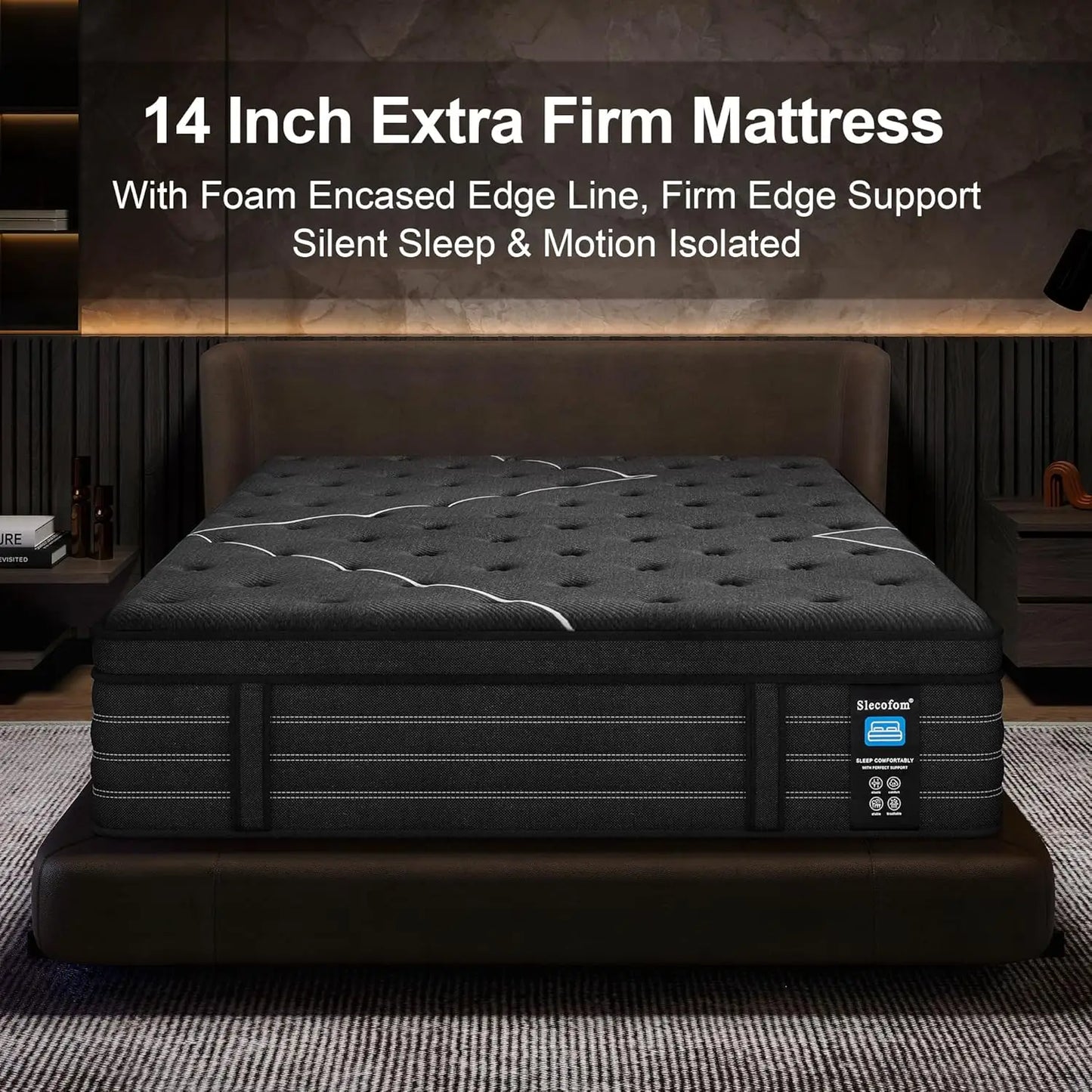 Extra Firm King Mattress, 14 Inch King Size Mattress,Luxurious Memroy Foam Hybrid Extra Lumbar Support, Back Pain, Customized