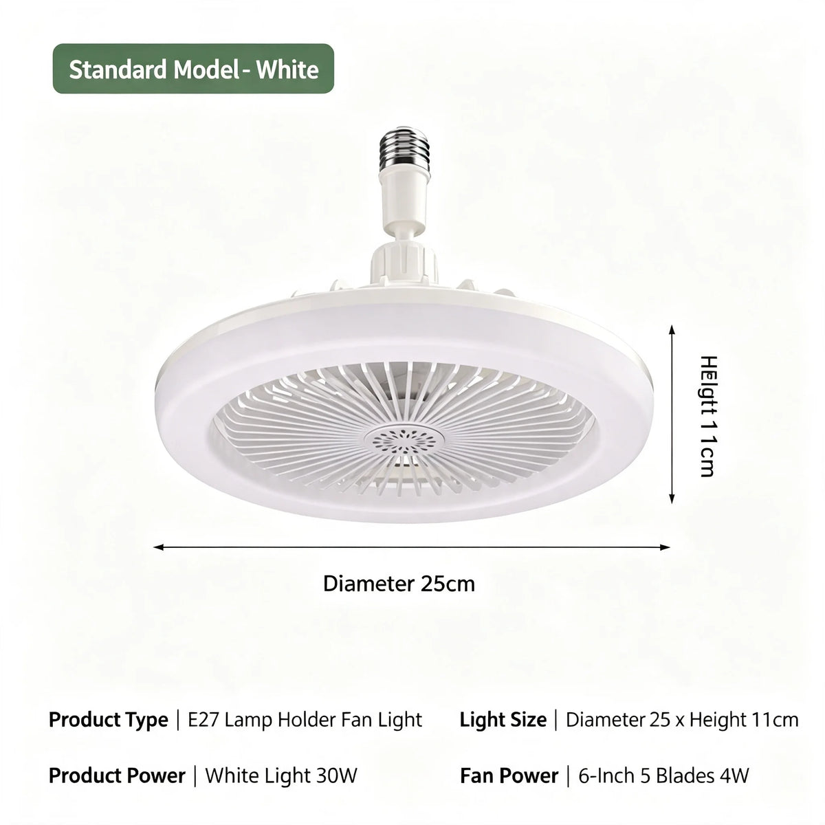 3in1 Rotatable Ceiling Fan with Remote Control E27 Converter Base for Bedroom And Living Room Lighting And Ventilation System