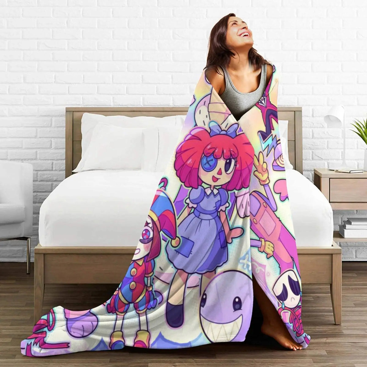 A-Amazing D-Digital Anime Circus Cozy Super Soft Flannel Blanket, Funny Game Theme Warm Throw Blanket For Living Room,Home Decor