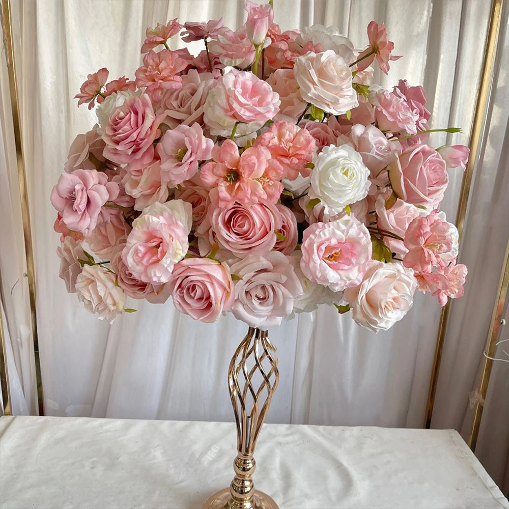 80/70/60/50/30cm Artificial Pink Large Flower Ball, Table Centerpiece for Special Event Decor, Floral Arrangement