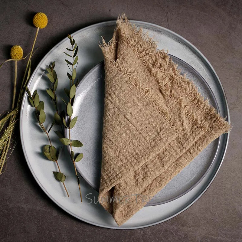 20PCS Large Napkins Cotton Gauze 41x41cm Muslin Cloth Tea Towels Dinner Retro Cheesecloth Wedding Party Rustic Table Decoration