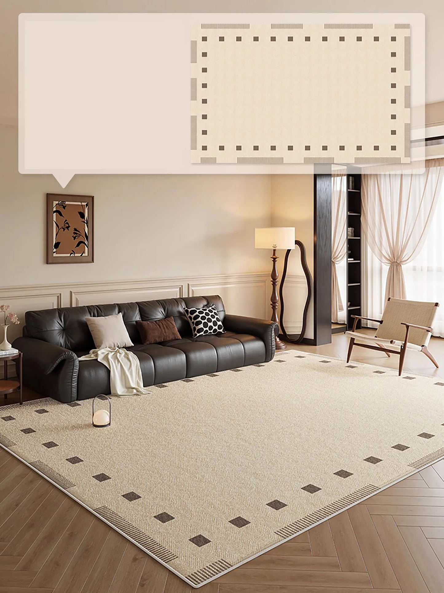 Modern Simple Living Room Carpet Advanced Geometric Pattern Bedroom Rug Large Area Light Luxury Home Decoration Coffee Table Mat