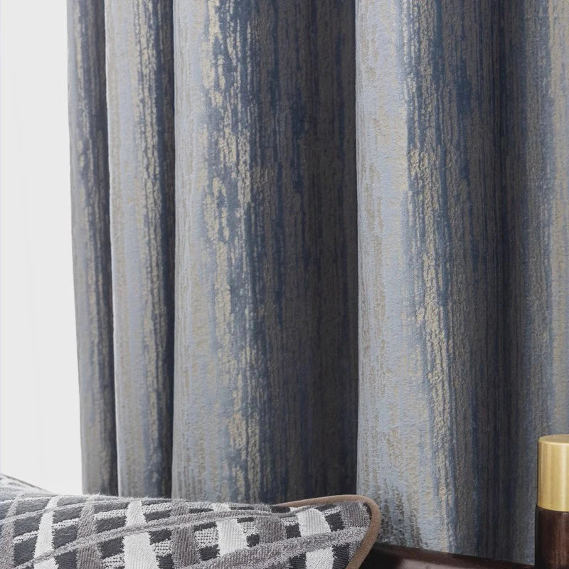 2pcs American retro light luxury Nordic bedroom living room shade bronzing velvet fabric finished hook curtain fabric