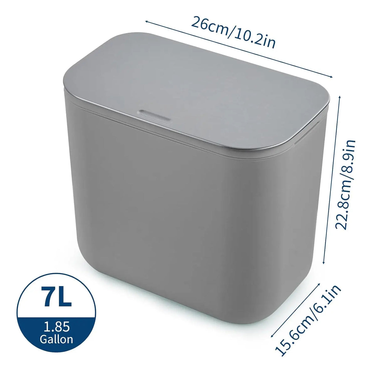 Tacleekii 7L 9L Kitchen Compost Bin for Counter Top or Under Sink Hanging Small Trash Can with Lid for Cupboard Bathroom Bedroom Office Camping