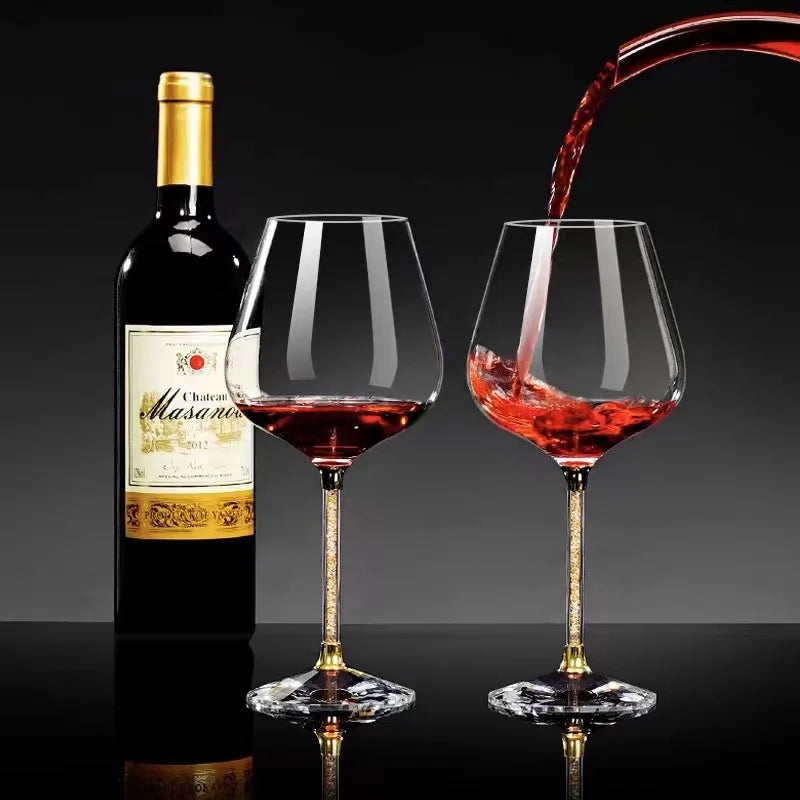 2Pcs light luxury high-end Burgundy red wine glass household crystal glass wine glass high-end