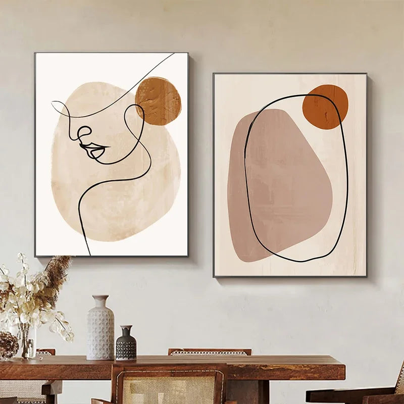 Abstract Geometric Poster Matisse Face Line Canvas Painting Nordic Modern Living Room Wall Art Print Picture for Home Decor
