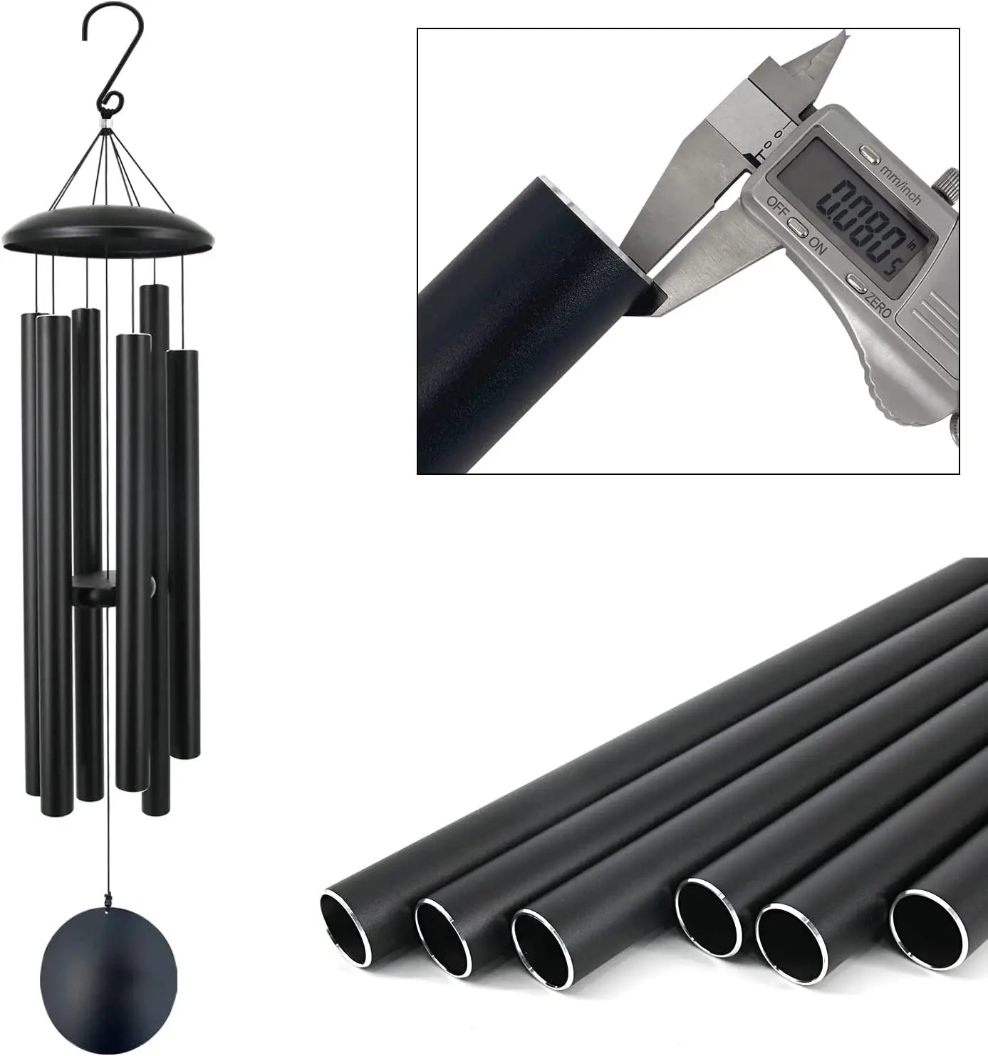 Memorial Wind Chimes with 6 Heavy Tubes, Large Deep Tone Outdoor Garden Hanging Decor, Sympathy Gifts