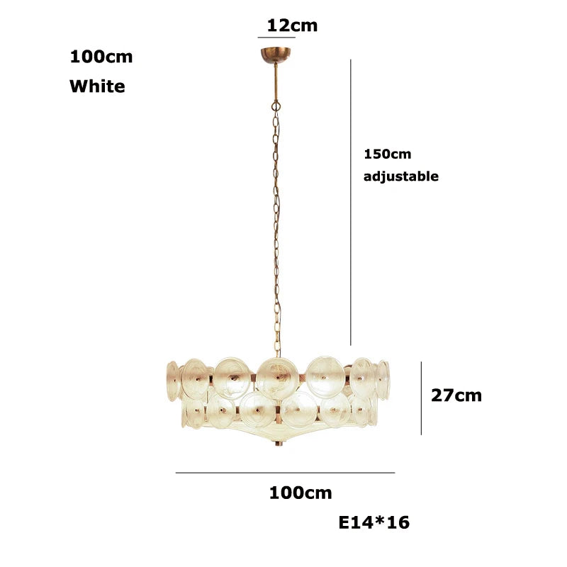 French Retro Brown Glass Pendant Lights Living Room Bedroom Restaurant Kitchen Hotel Luxury Chandeliers Home Decor Lamps Fixture