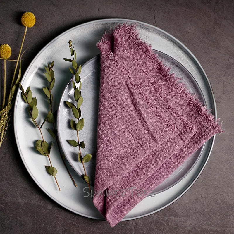 20PCS Large Napkins Cotton Gauze 41x41cm Muslin Cloth Tea Towels Dinner Retro Cheesecloth Wedding Party Rustic Table Decoration