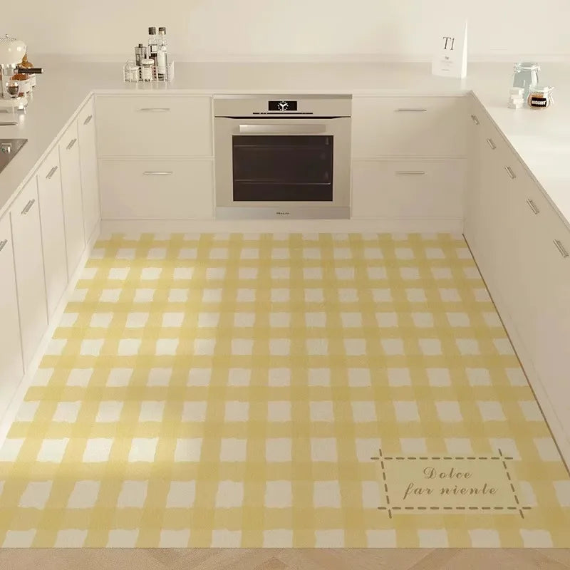 Kitchen Floor Mat PVC Leather Foot Mats Waterproof Non-slip Carpet Oil-proof Dirt-resistant Rug Home Decoration Rugs