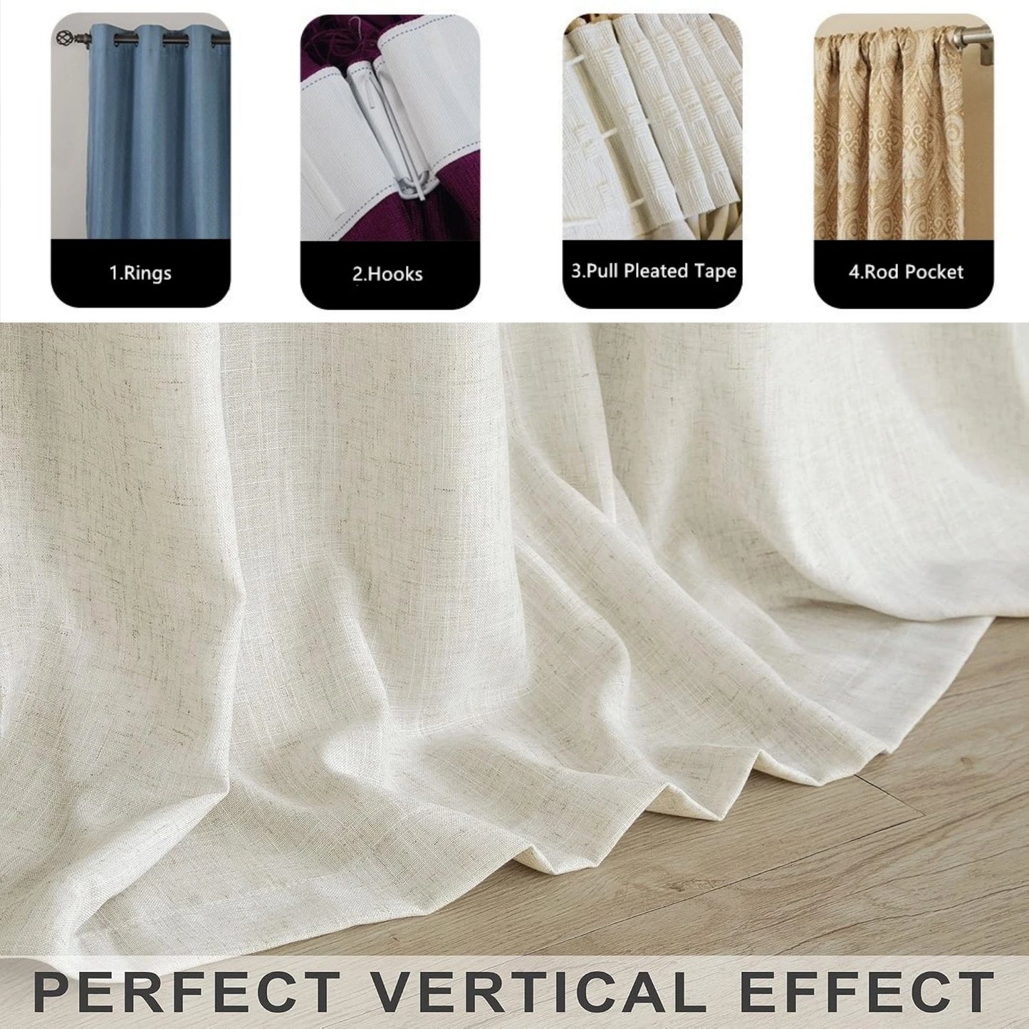 310CM Height Custom Made Sheer Curtain Modern Bedroom Living Room Tulle Curtains Faux Linen For Window Curtain Drapes