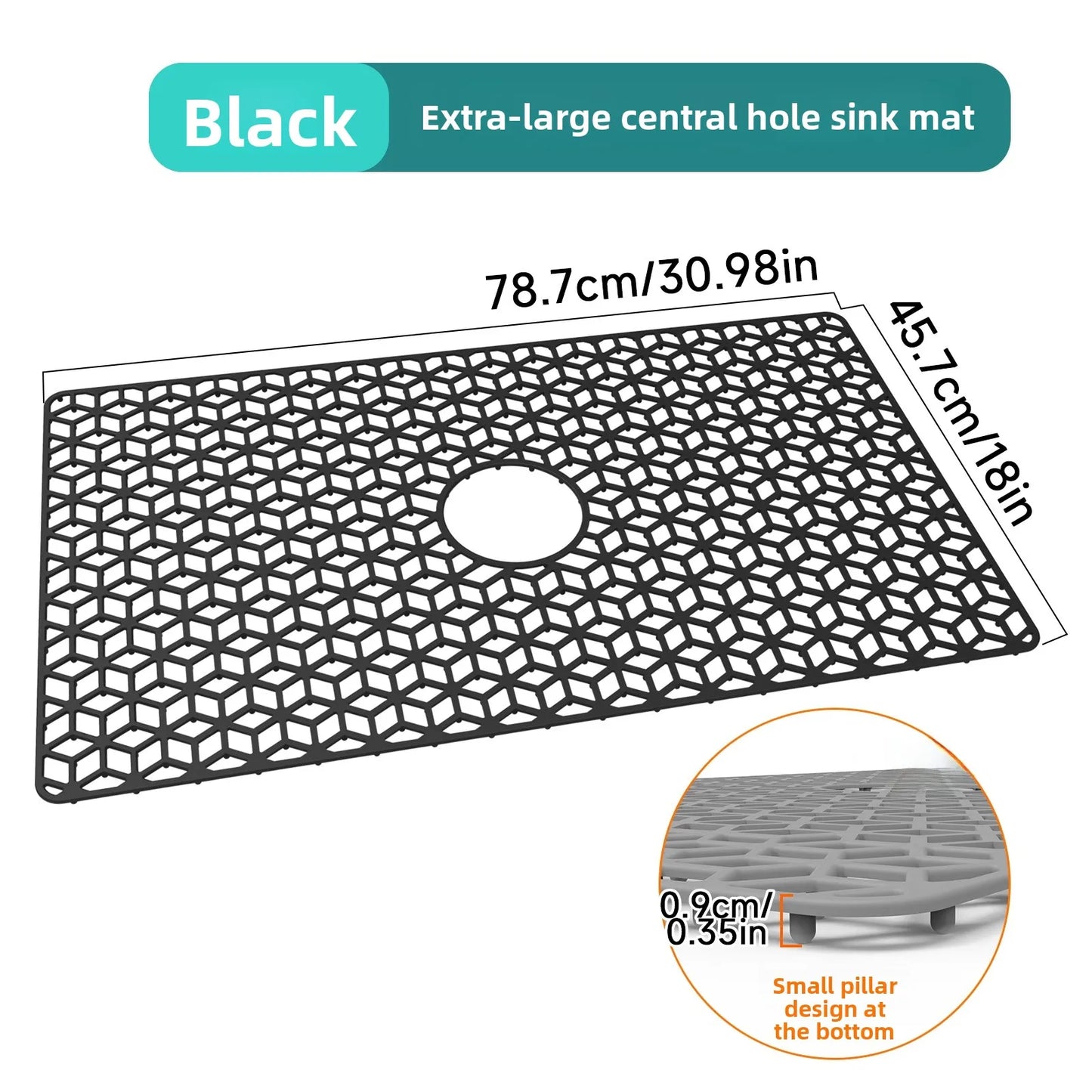 Kitchen Sink Silicone Mat Anti-Scratch Honeycomb Pad Dishwashing Basin Hollow Bottom Draining Pad Non-Slip Sink Mat