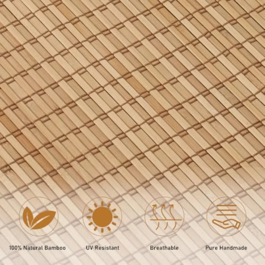 CoeBamboo Roman Shades Blkout Naal Bamboo Blinds for Indoor ows Roll Up Blind Priy Shade for Home Office Door UV Resnt and Easy