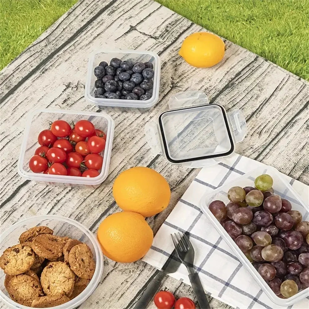 12pcs-set Food Airtight containers Lunch Boxes Set, Microwave safe BPA Free Food Grade PP Plastic Container