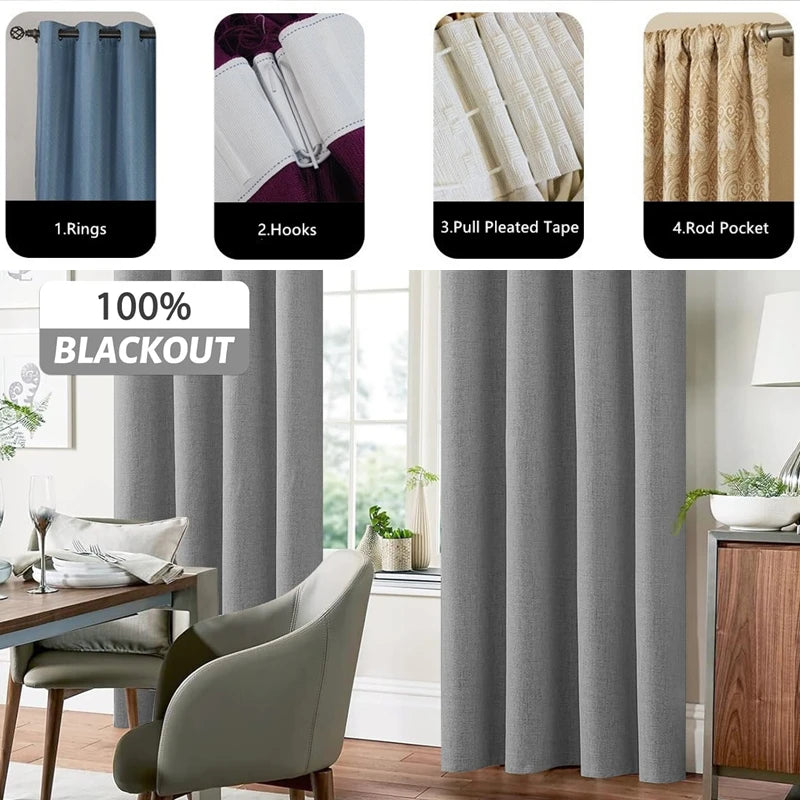 350cm Height Custom Made 100% Blackout Living Room Window Curtains Bedroom Curtains Drapes Solid Color Kitchen Curtain