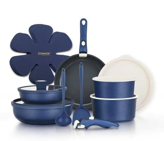 Donnor 19PCS Detachable Handle Cookware Set, Non-Stick Die-Cast Aluminum Pots and Pans Set for Induction, Home Kitchen