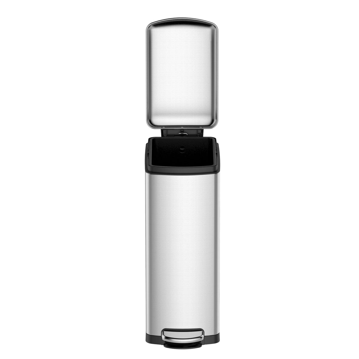8 Gallon Slim Step Trash Can - Stainless Steel Garbage Bin with Soft-Close Lid, Removable Inner Bucket, Fingerprint-Resistant, Space-Saving for Kitchen, Bathroom, Office