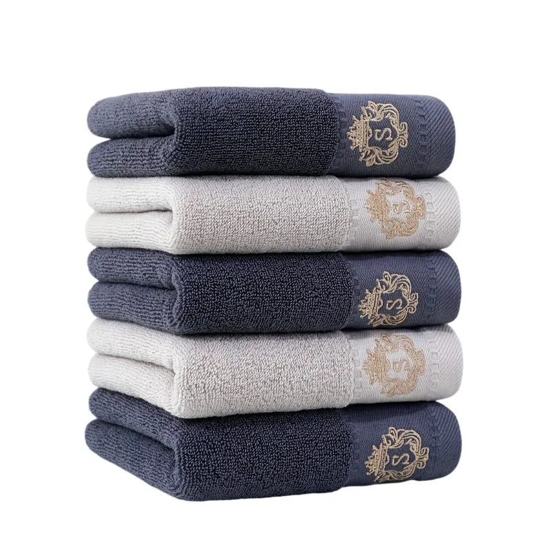 1/5/10pcs Embroidered Cotton Towels Set Oversized Bathroom Bath Hand Face Towels 34x74cm/70x140cm Sport Towels Gift Toallas