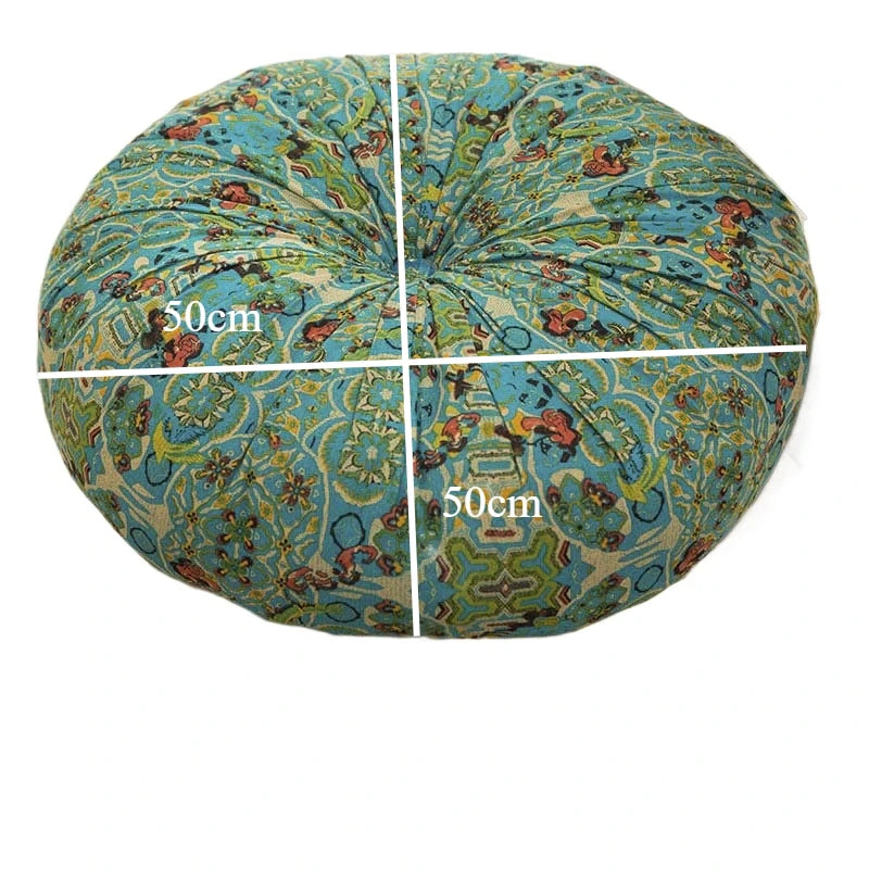 Bohemian Style Thickened Cotton Linen Cushion for Ground Lazy People with Moroccan Window Tatami Mat Pillow Puff Cushion