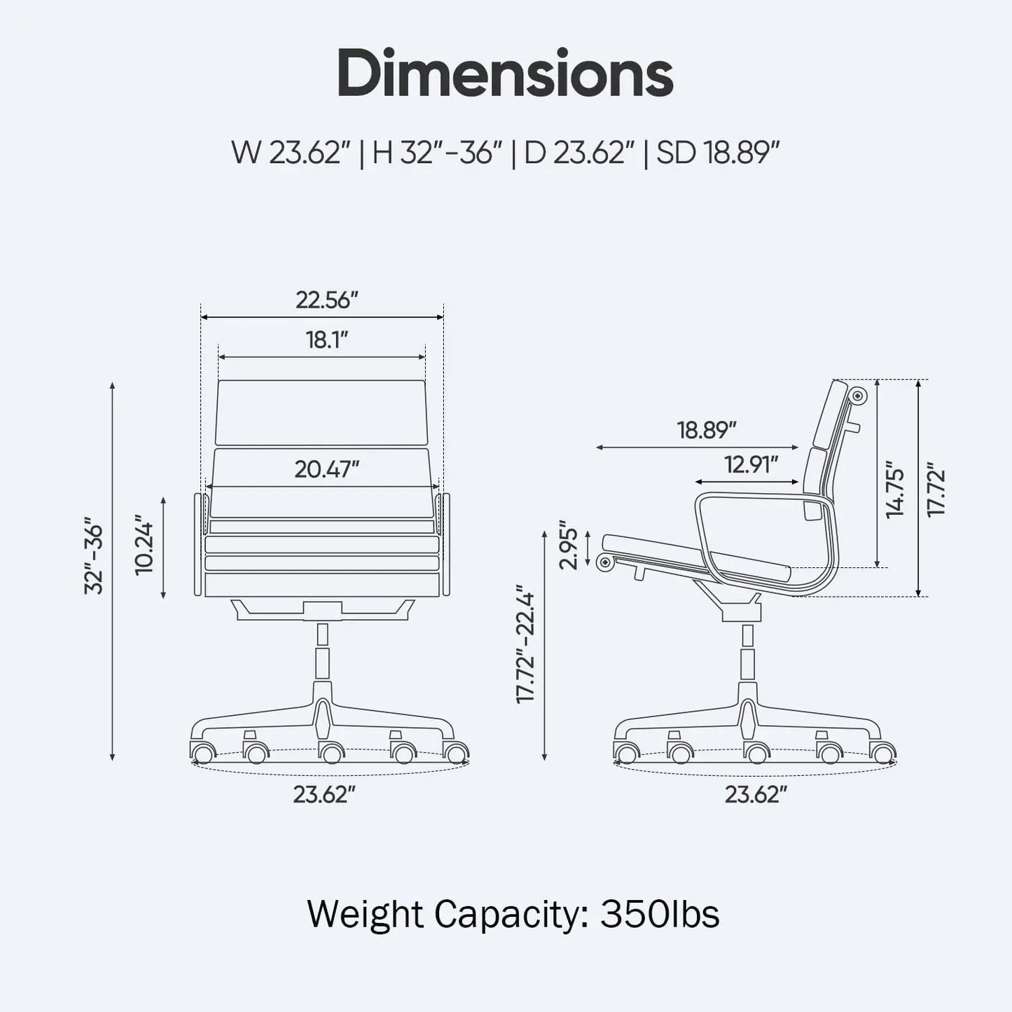 Mid Back White Soft Pad Office Chair Genuine Leather Executive Desk with Lumbar Support Ergonomic Computer Chair