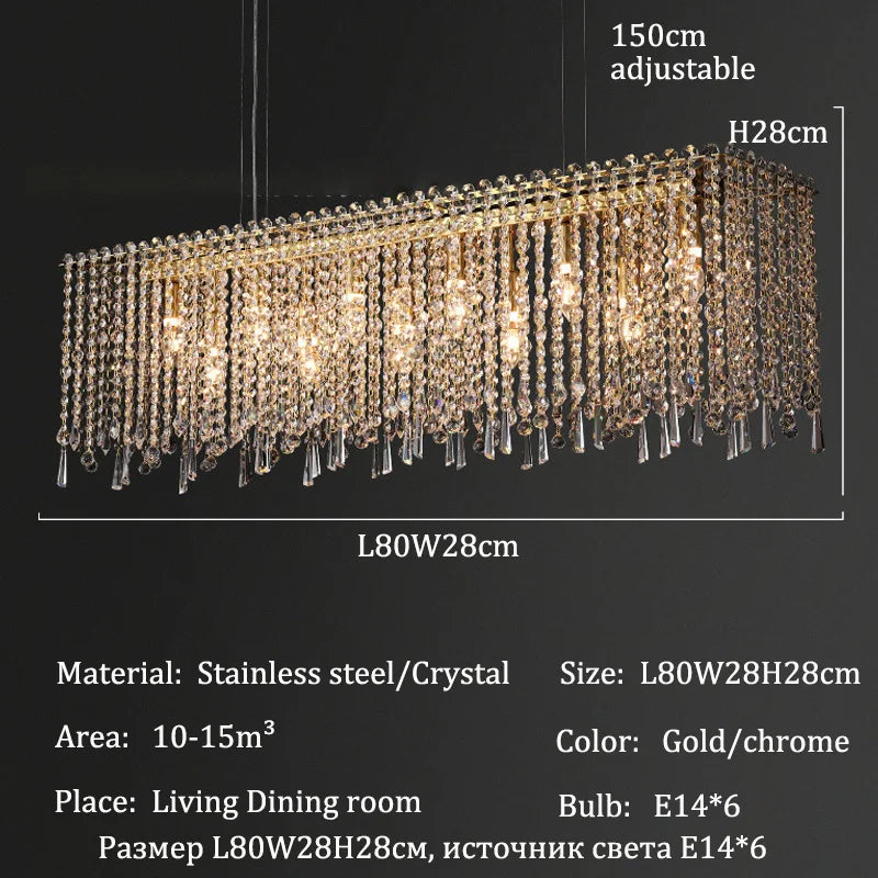 Luxury Crystal Chandeliers Living Room Lights Dining Table Light Chandelier Ceiling Light Fixtures Żyrandol Ceiling Pendant Lamp