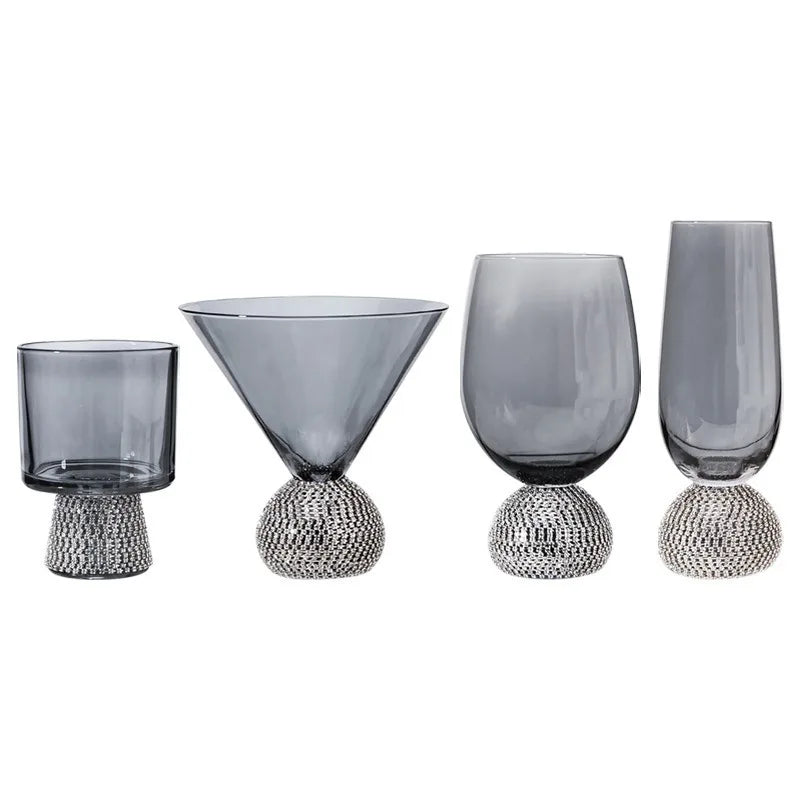 Light luxury European diamond glass wine glass, high value, diamond-wrapped red wines pirit cup, high-end whisky