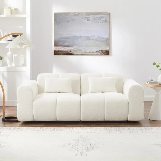 80\" Oversized Boucle Sofa Couch Modern Deep Seat Love Seat Mid-Century Cloud Couch for Living Room Comfortable Customized