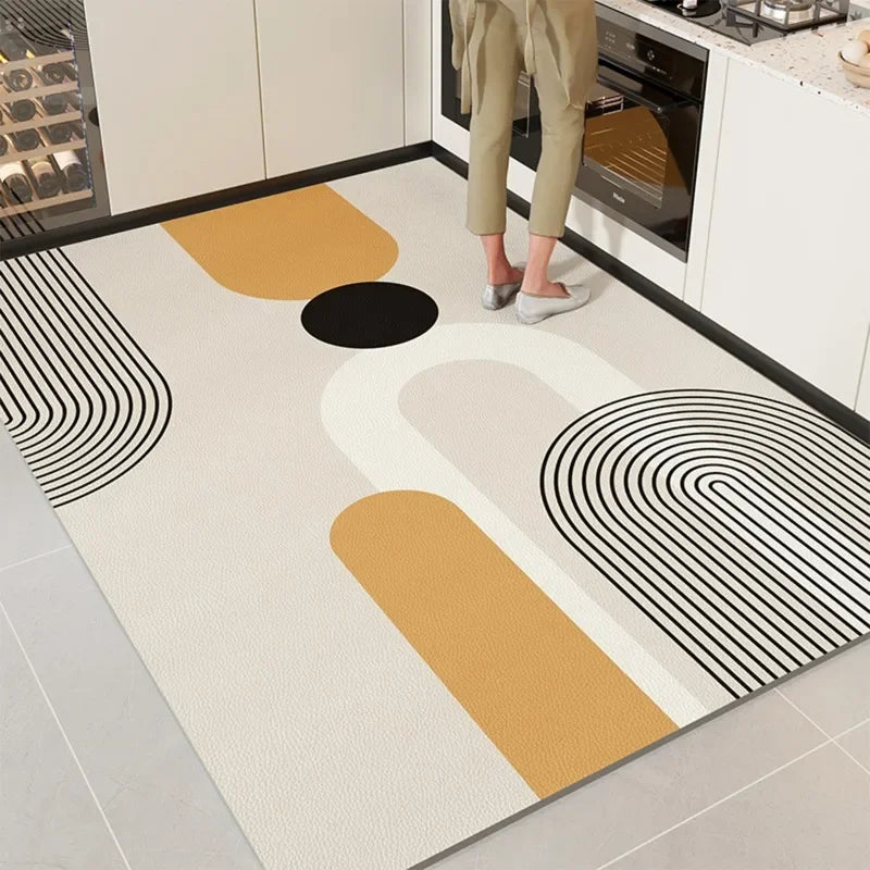 Kitchen Mat Pvc Waterproof Oil-proof Carpet Leather Large Rug Non-slip Floor Mats Area Rugs Pvc Alfombra Cocina Vinilica
