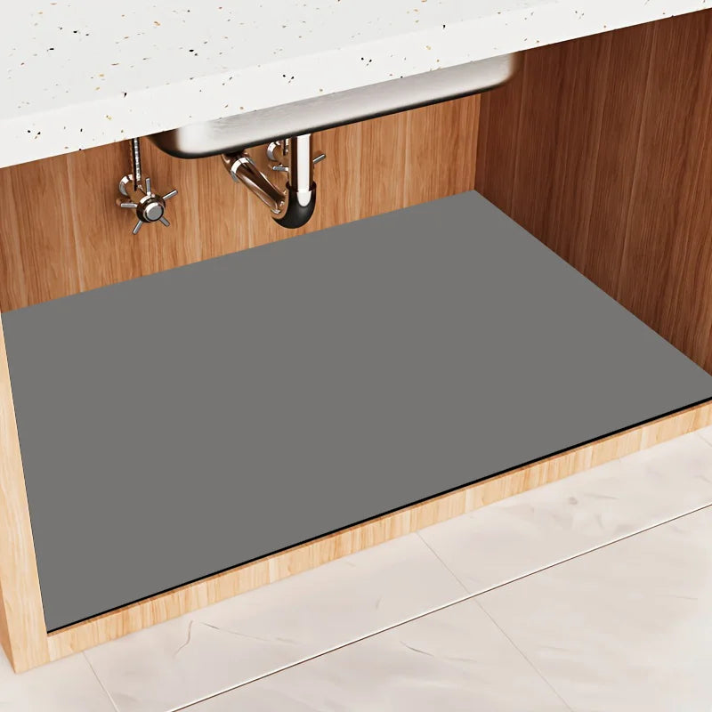 1pc Premium Sink Mat, Free Cutting - Leak-Proof Cabinet Protector Sink Mat, Reusable Cabinet Shelf Liner for Kitchen and Bathroo