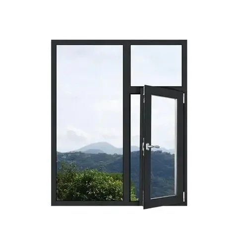 Aluminum Horizontal Tempered Tilt and Turn Windproof Double Glass Window Awning Windows with Screen Glazed Casement Windows